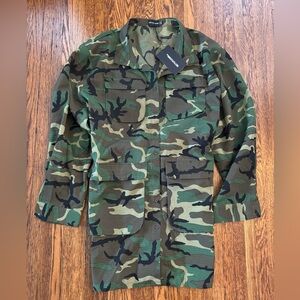 #621 PRETTY LITTLE THING Plus Camo Utility Tie Waist Shirt Dress